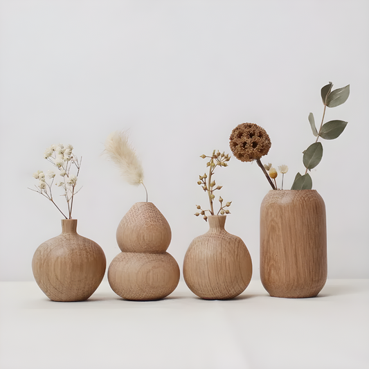 Modern Minimalist Wood Vases
